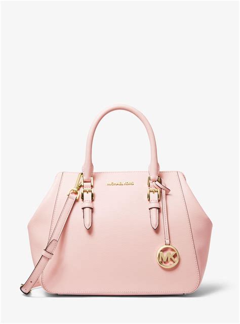 michael michael kors charlotte large leather satchel|Michael Kors manhattan leather satchel.